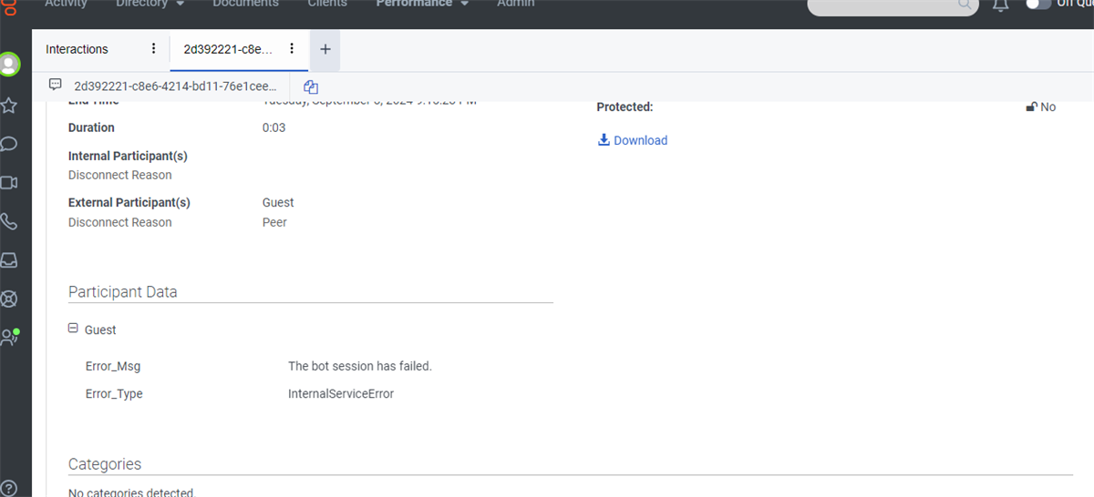 in failure mode i have set the error message and error type
